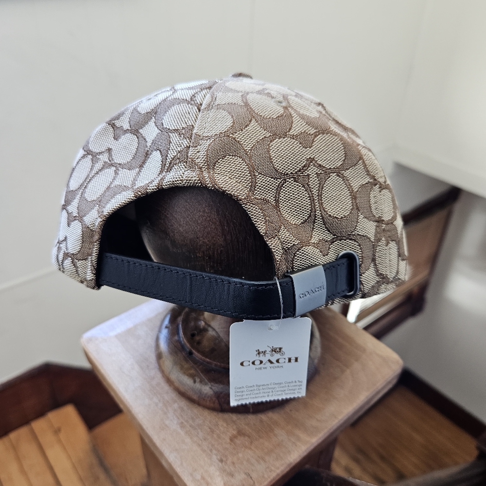 Coach Signature Brown and Black Men's Hat - Picture 2 of 3